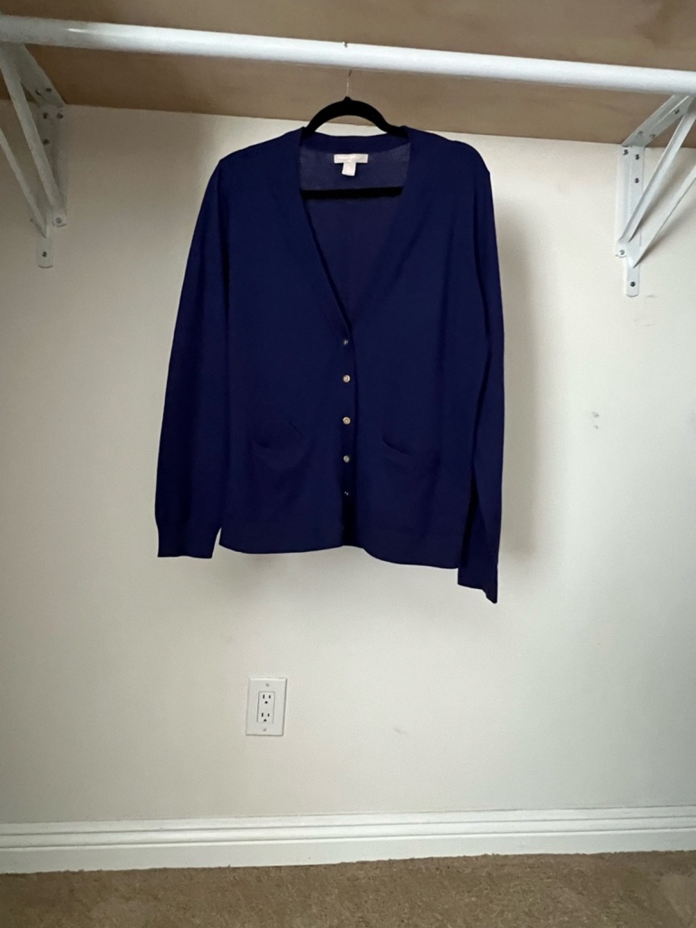 Banana Republic Women  Classic royal Navy V-Neck Button-Front Cardigan
